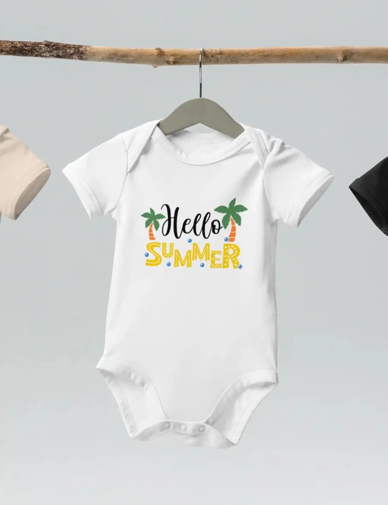 Hello Summer Bodysuit in White - Cozy Crew Club