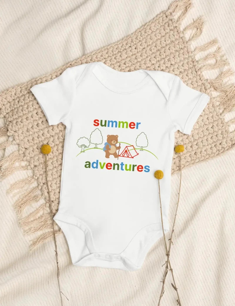 Summer Adventures Bodysuit in White - Cozy Crew Club