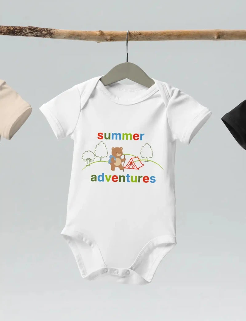Summer Adventures Bodysuit in White - Cozy Crew Club