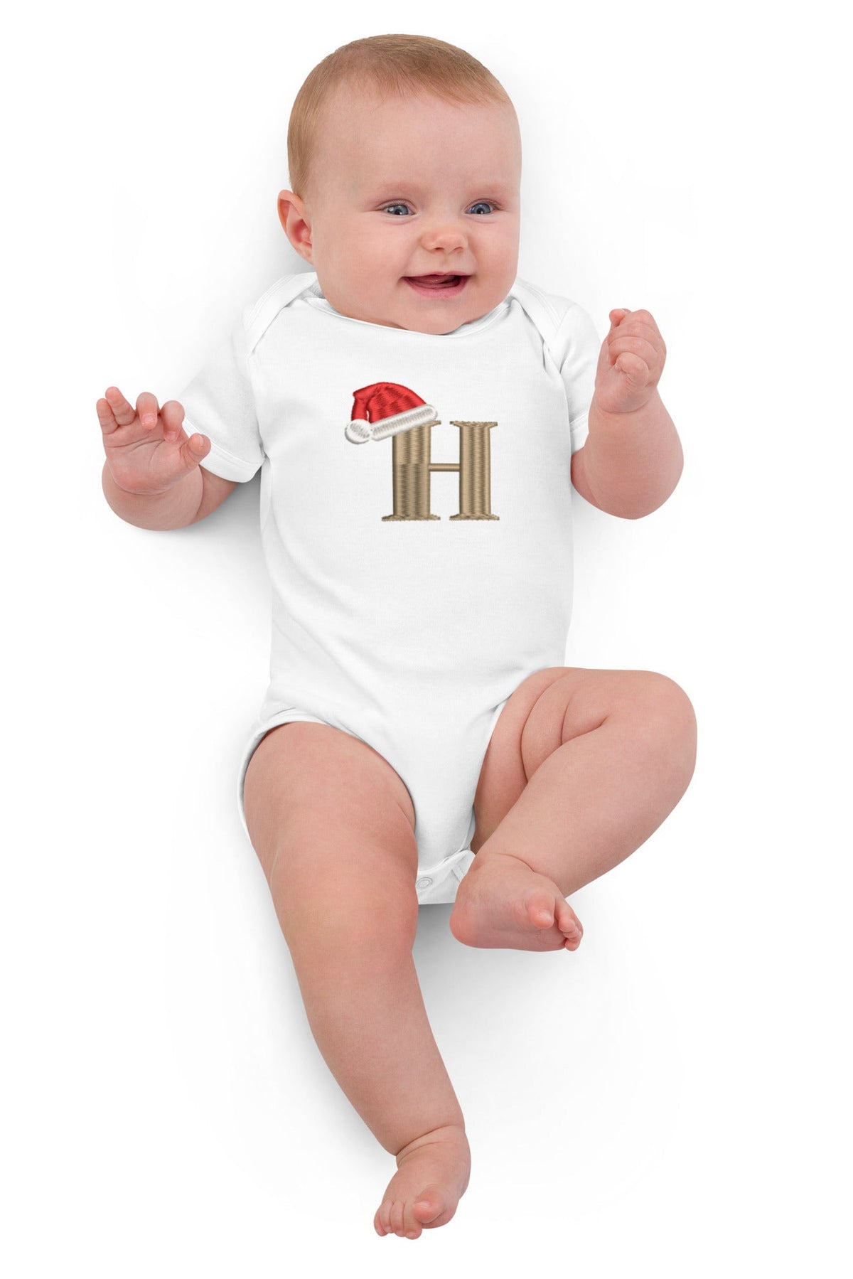 Santa Hat With Initial Bodysuit Vest