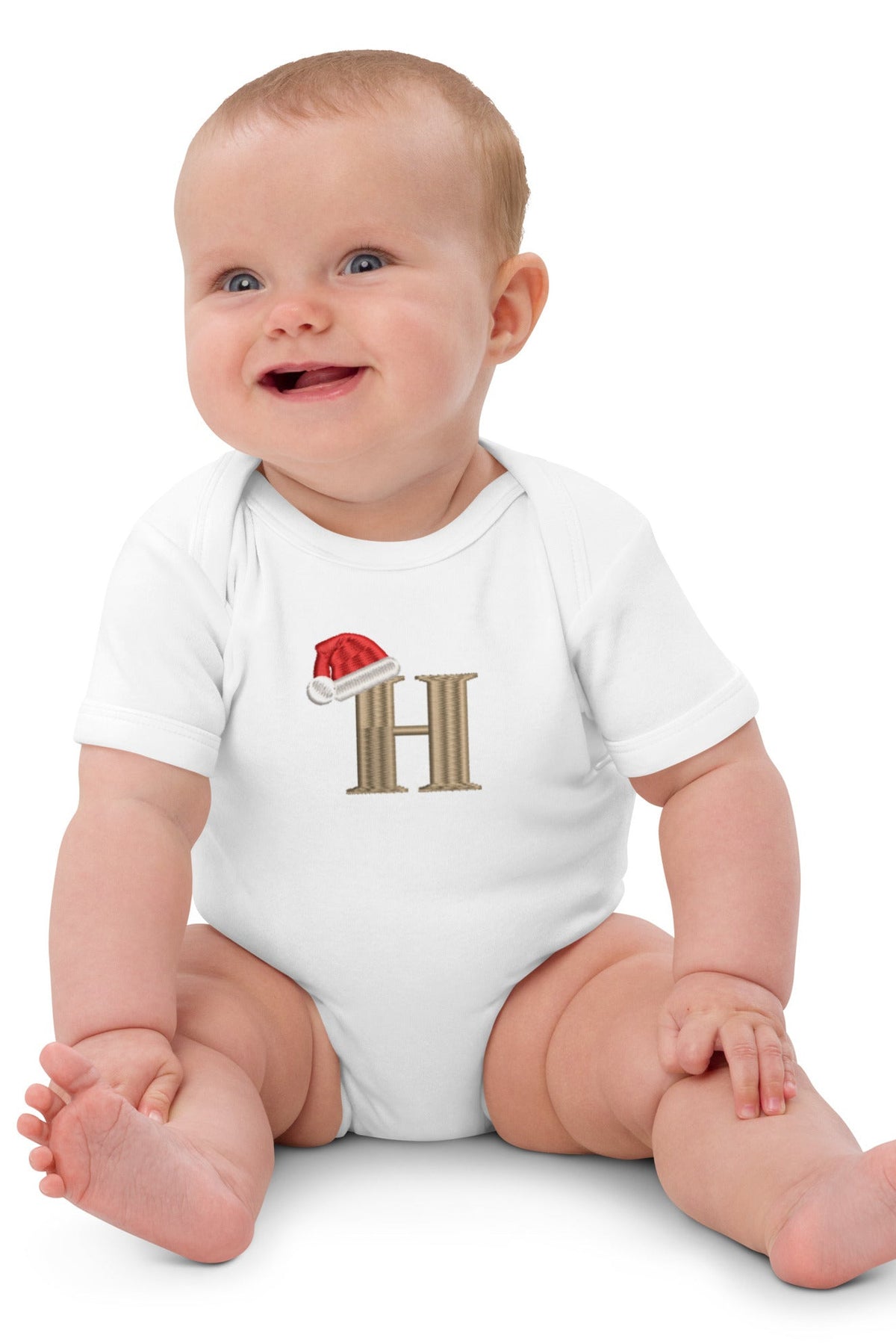 Santa Hat With Initial Bodysuit Vest