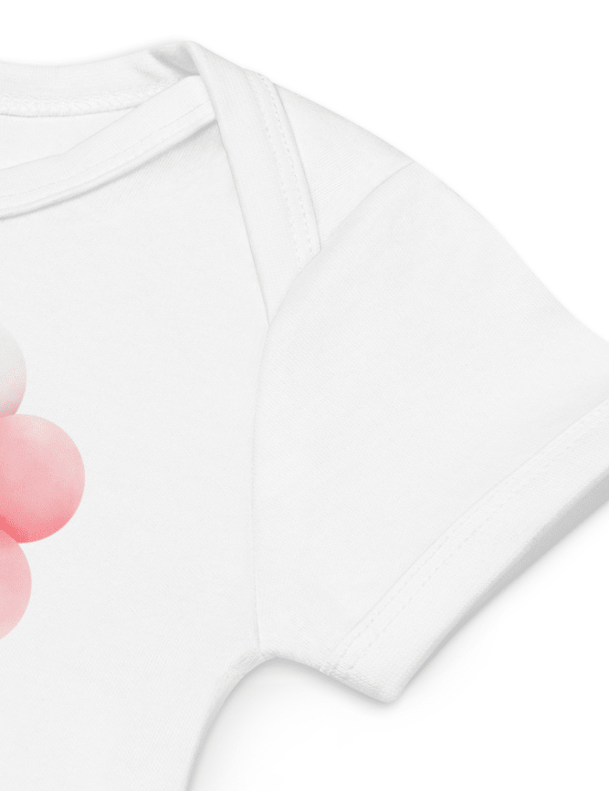 Personalised Name Bear Pink Hot Air Baloon Bodysuit - Cozy Crew Club