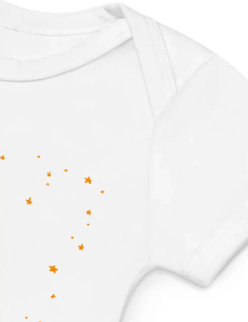Orange Personalised Bodysuit in White - Cozy Crew Club
