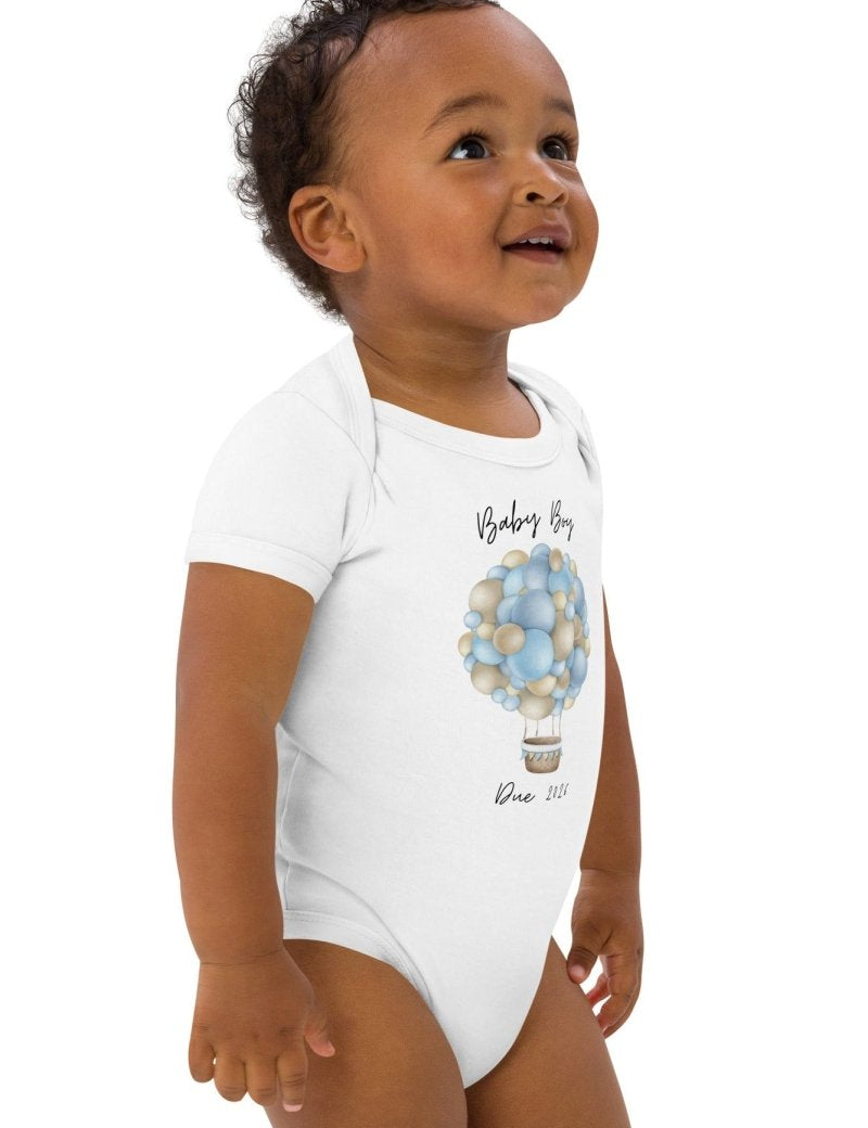 Baby Boy Due (Personalised Name Bodysuit) - Cozy Crew Club