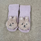 Sample Sale - 0-12m Pink boucle socks - eye missing from one sock and stitching not done properly on other