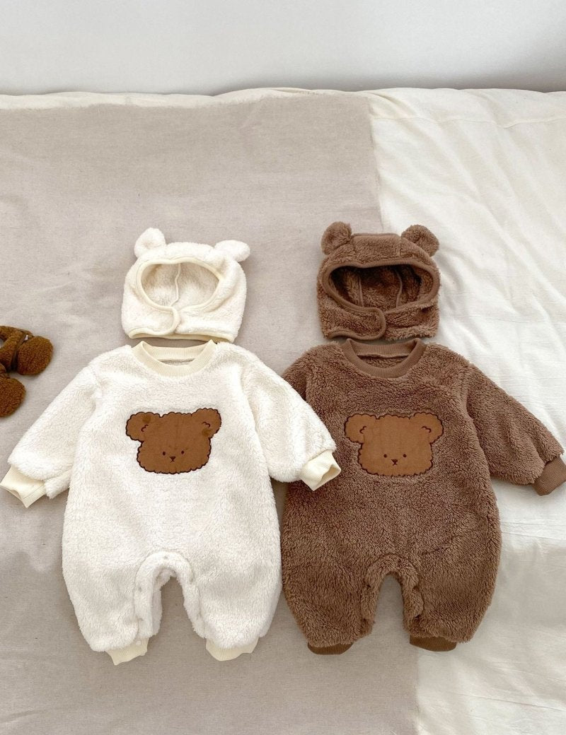 The Love Fur Bear Knitted Hooded Pramsuit - Cozy Crew Club