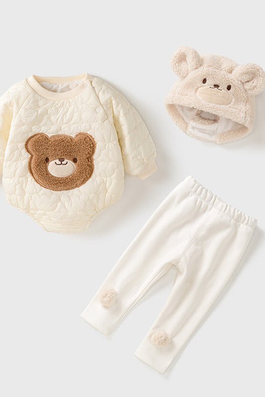 Bear 3 Piece Set (Bodysuit, Leggings, Hat) Cozy Crew Club Outfit Sets mora-uk.myshopify.com bear-3-piece-winter-set-bodysuit-leggings-hat allproducts, Baby, baby collection, bear, bear collection, BFCM-30, China, CHRISTMAS20, clothing, daywear, headband, https://www.alibaba.com/product-detail/2021-Summer-Cotton-Babys-Bear-Print_1600355038752.html?spm=a2700.shop_plser.41413.28.583a3b41hqeqqQ, LINECARD, new in, nonpersonalised, outfit, PADDY10, pramsuit, set, shorts, summersale24, tshirt, WINTER20, zero