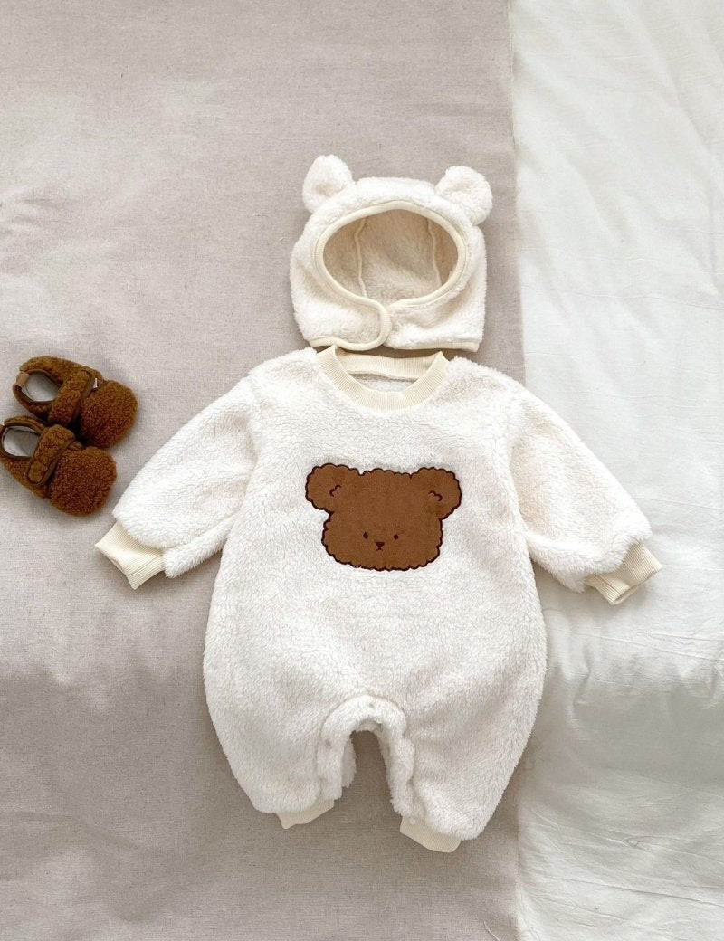 The Love Fur Bear Knitted Hooded Pramsuit - Cozy Crew Club