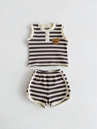 The Bear Beach Stripe Shorts & T-Shirt