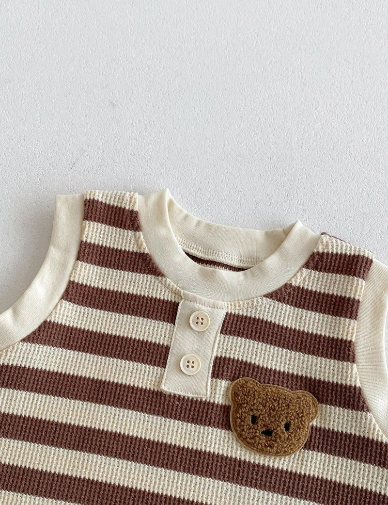The Bear Beach Stripe Bodysuit - Cozy Crew Club
