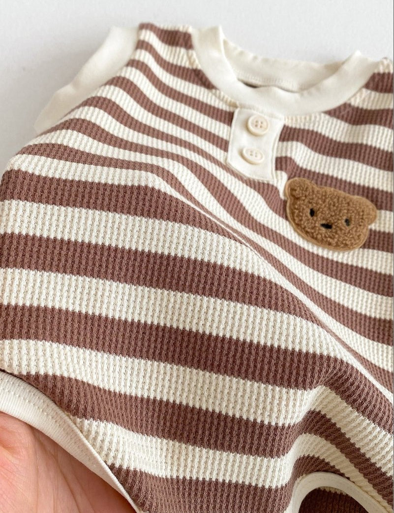 The Bear Beach Stripe Bodysuit - Cozy Crew Club