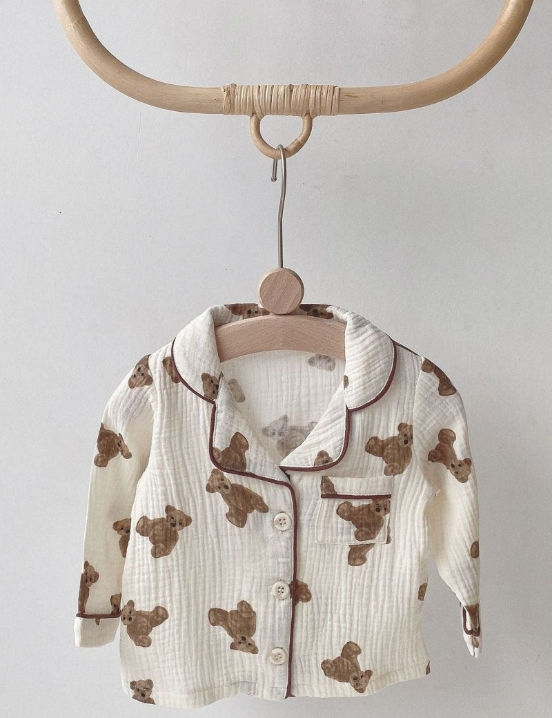 Cozy Bear Pyjamas - PJ Set 100% Cotton - Cozy Crew Club