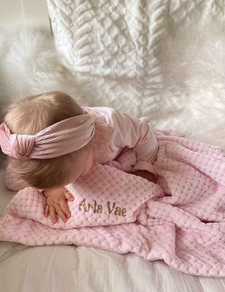 Cocole (Pink) Personalised Microfibre Soft Baby Blanket - Cozy Crew Club
