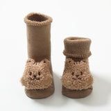Chaussons-chaussettes en peluche bouclés