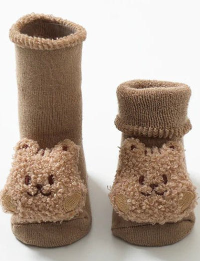Boucle Teddy Slipper Socks For Little Feet - Cozy Crew Club