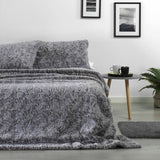 Mora Haku Grey Interior Luxury Soft Fox Faux Fur Throw Blanket