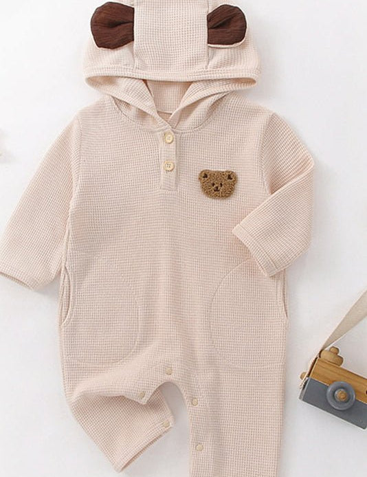 The Pointy Bear Knitted Hooded Playsuit - Cozy Crew Club