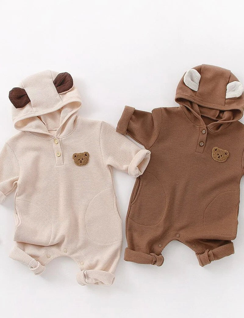 The Pointy Bear Knitted Hooded Playsuit - Cozy Crew Club