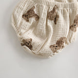 Bear 3 Piece Summer Set (T-Shirt, Shorts & Headband)