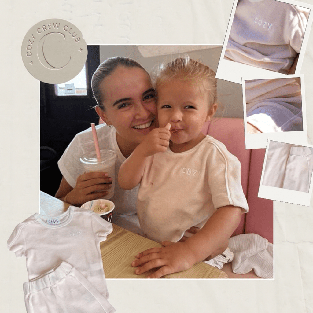 Molly‑Mae & Baby Bambi Spotted in Cozy Crew Club Resort Club Terry Towelling Pink Set