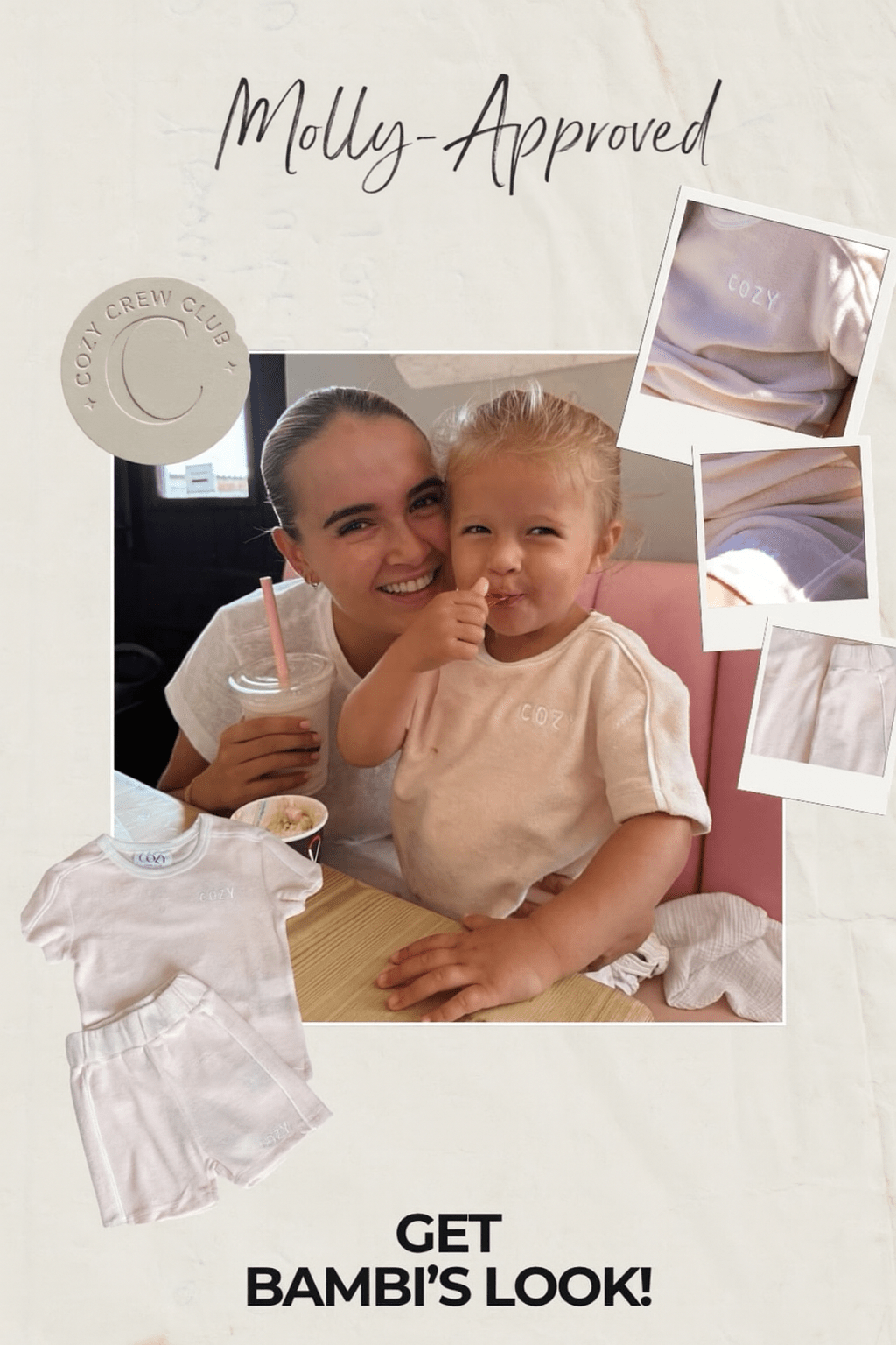 Molly‑Mae & Baby Bambi Spotted in Cozy Crew Club Resort Club Terry Towelling Pink Set