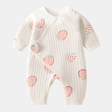 The Strawberry Boucle Wrap Baby Grow Romper