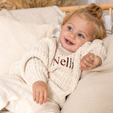 Pull épais à pois arc-en-ciel COZY | Naturel