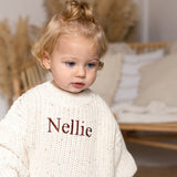 Pull épais à pois arc-en-ciel COZY | Naturel