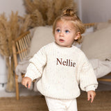 Pull épais à pois arc-en-ciel COZY | Naturel