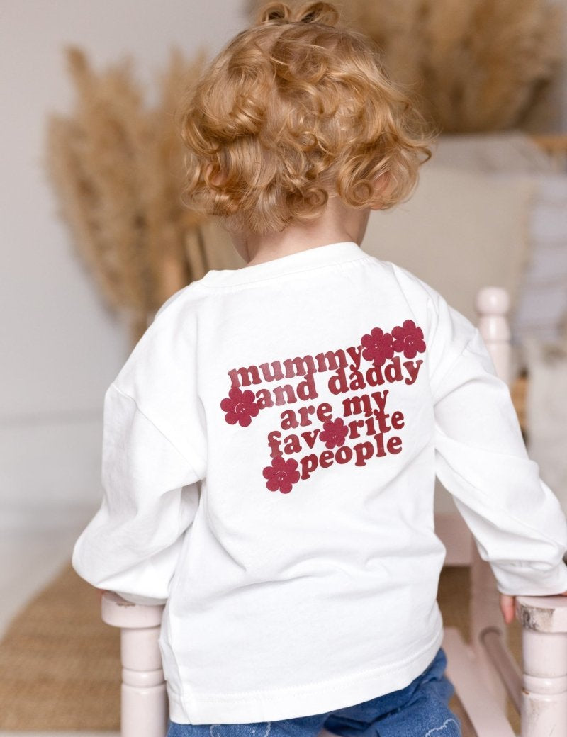 Mummy & Daddy Are My Fav Cozy Long Sleeve Tee - Cozy Crew Club