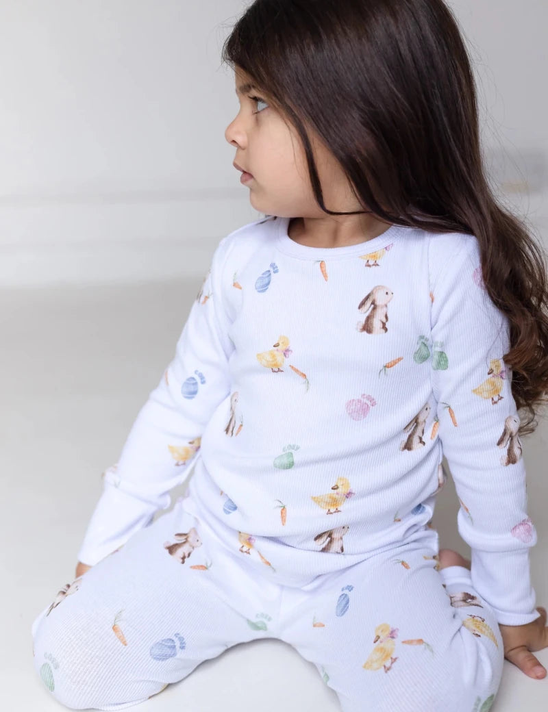 The COZY Hop Ribbed Cotton Two-Piece Set Long Sleeve Pyjamas - Cozy Crew Club