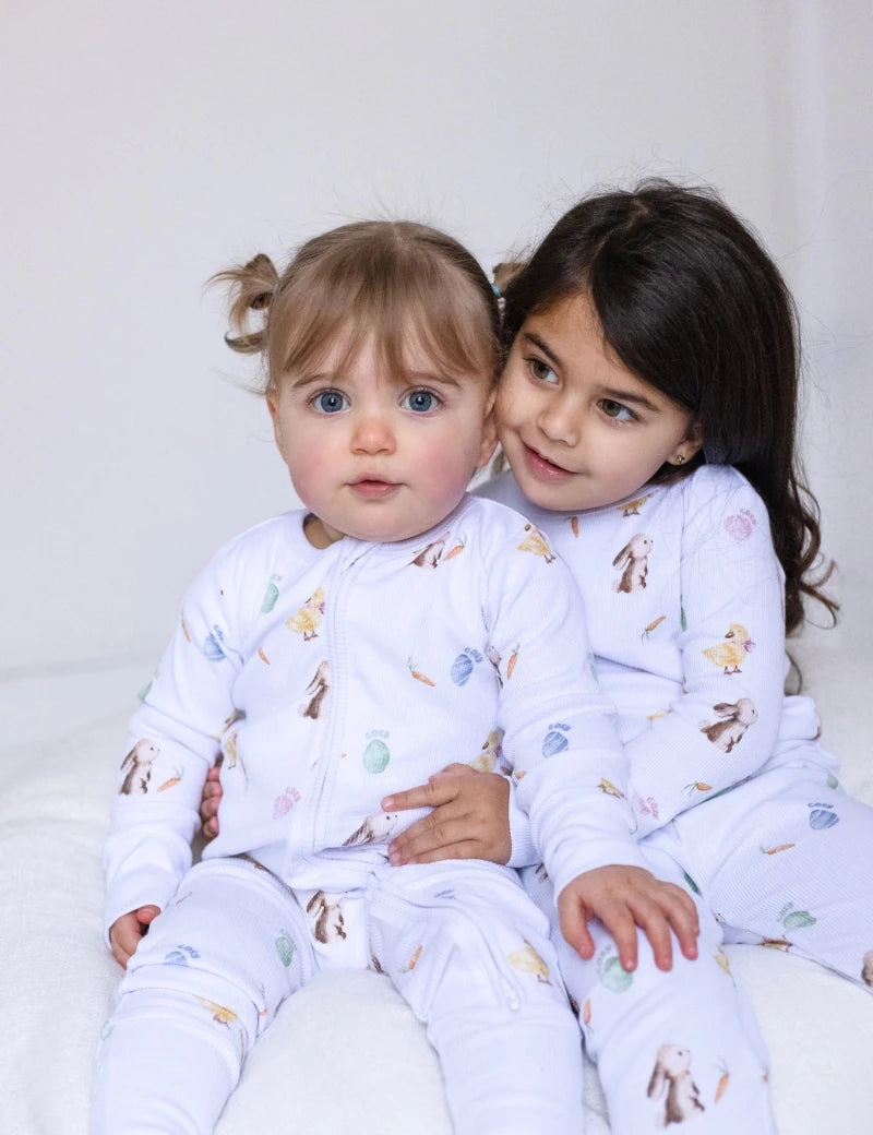 The COZY Hop Sleepsuit Ribbed Cotton Zip One Piece - Cozy Crew Club