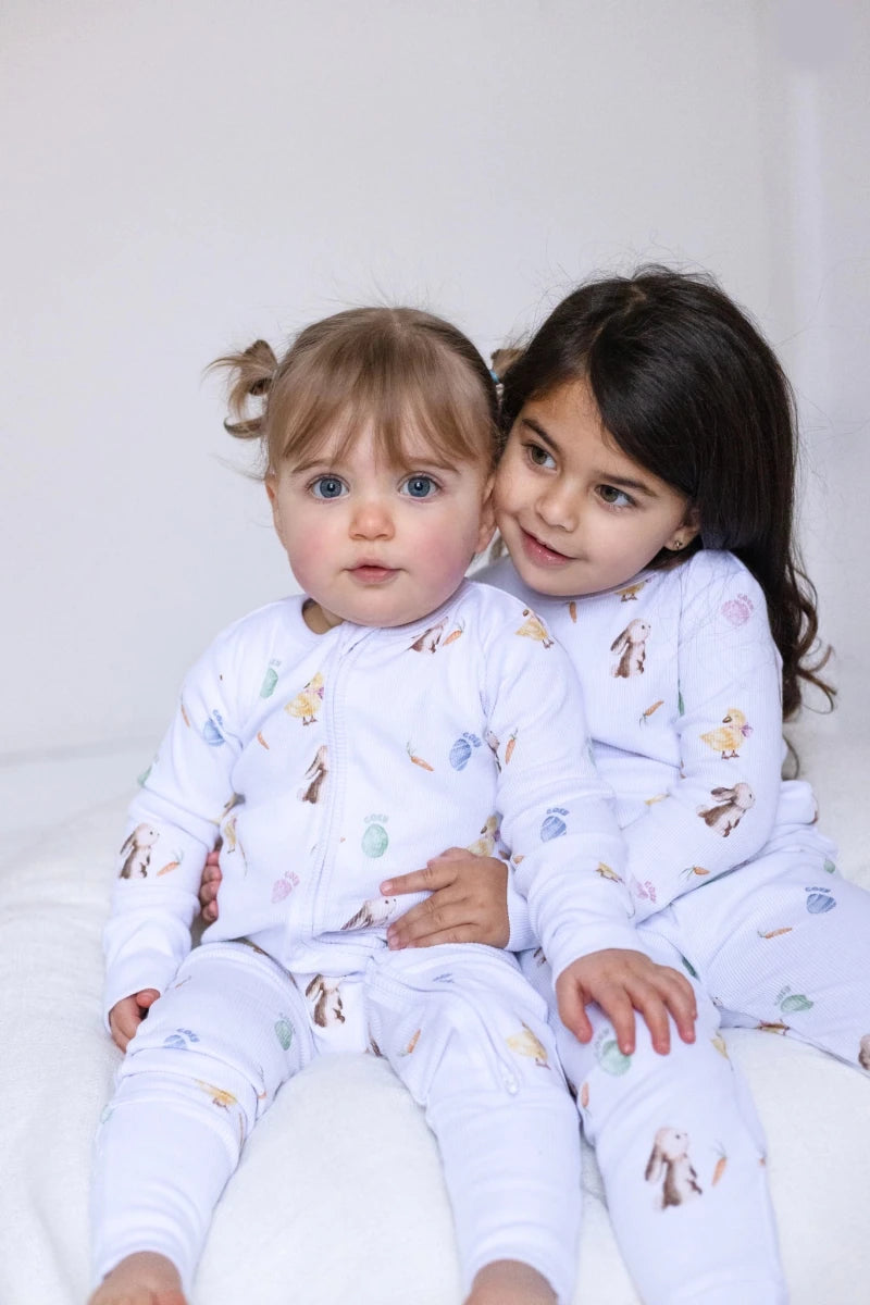 The COZY Hop Ribbed Cotton Two-Piece Set Long Sleeve Pyjamas - Cozy Crew Club