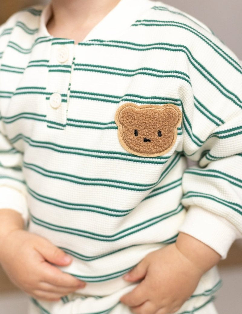 The Striped Polo Bear Tracksuit - Cozy Crew Club