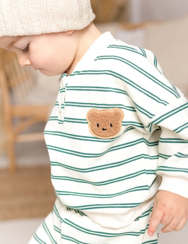The Striped Polo Bear Tracksuit - Cozy Crew Club