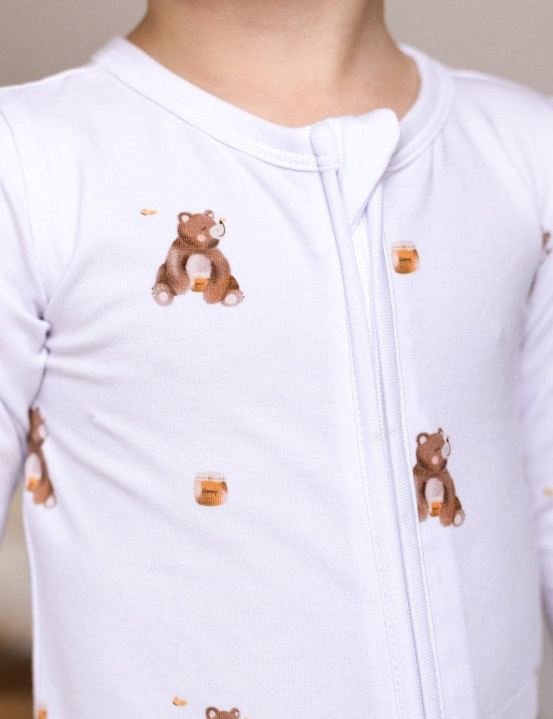 Bear Cotton Zip Sleepsuit One Piece - Cozy Crew Club