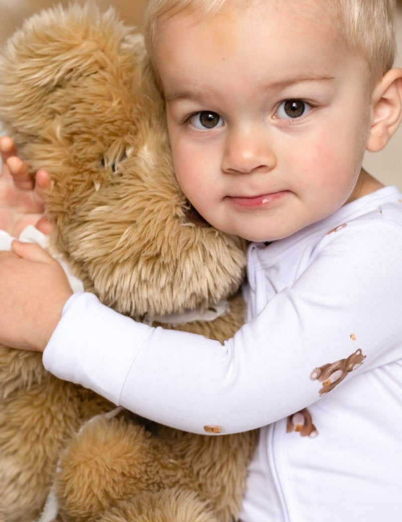 Bear Cotton Zip Sleepsuit One Piece - Cozy Crew Club