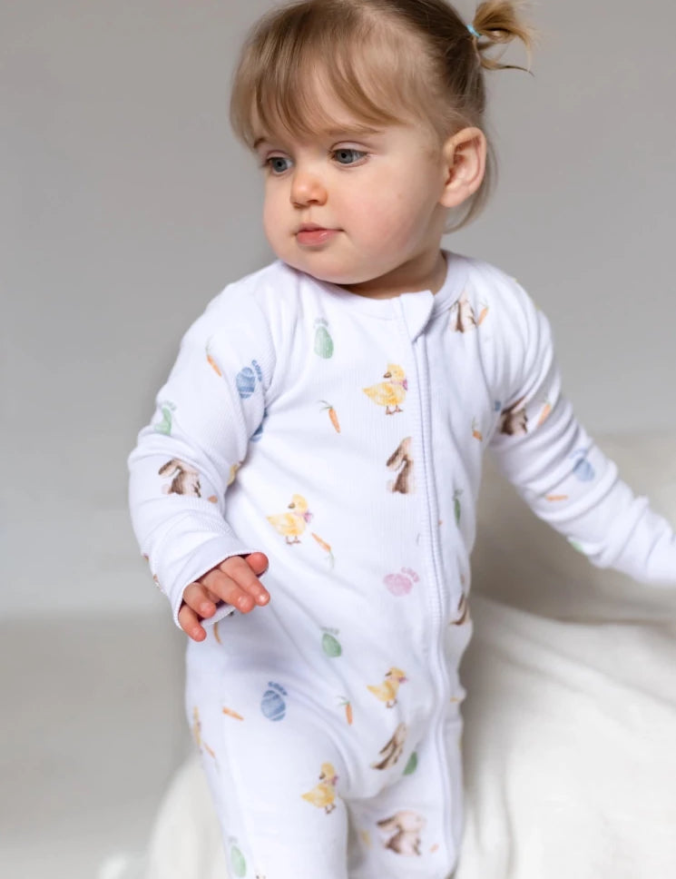 The COZY Hop Sleepsuit Ribbed Cotton Zip One Piece - Cozy Crew Club