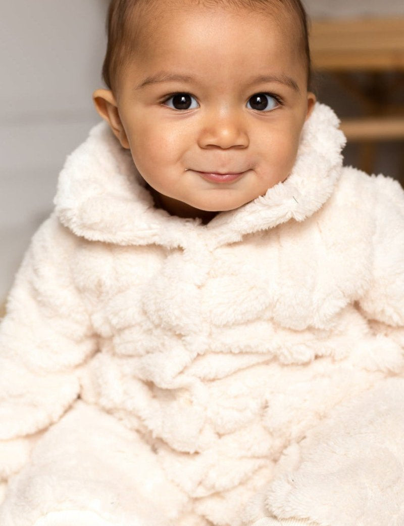 The Fur Bear Lining Fluffy Coat Romper - Cozy Crew Club