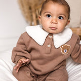 The Winter Fur Bear Hooded Pramsuit - Cozy Crew Club