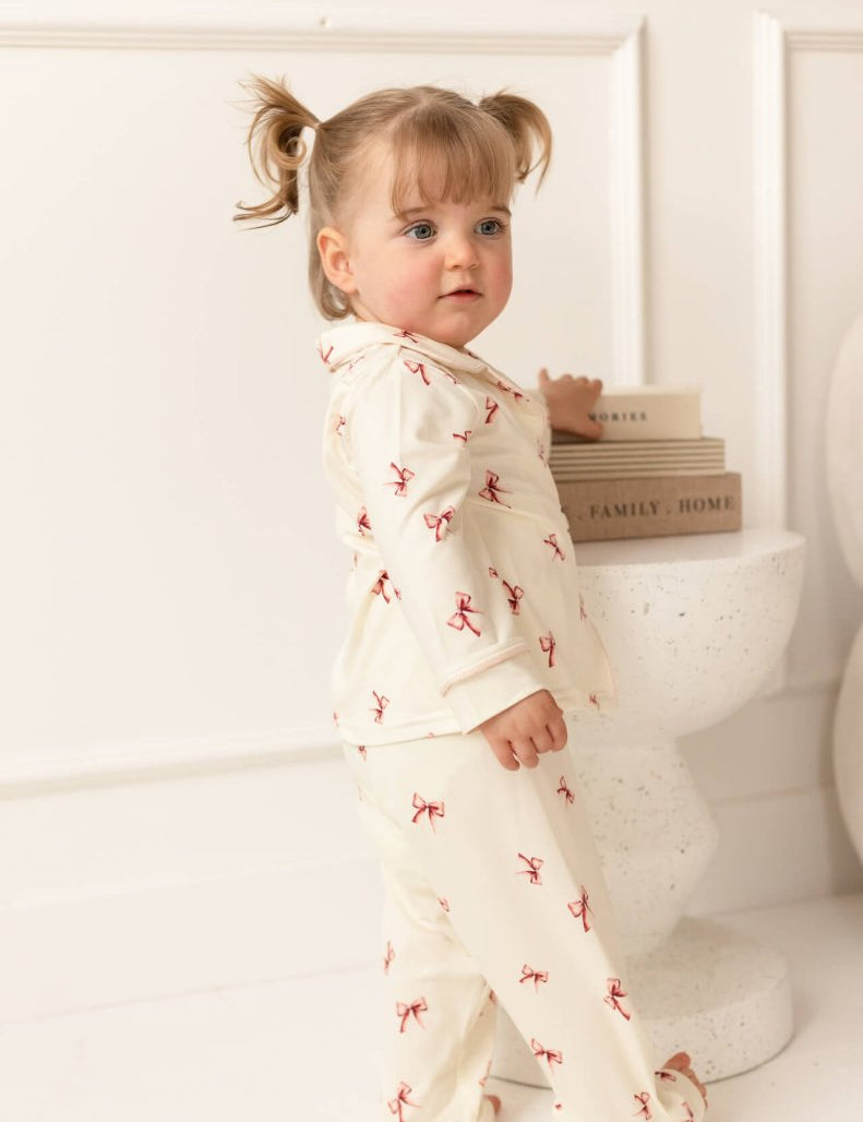 Mini COZY Rosy Ribbon Pyjamas Set - Cozy Crew Club