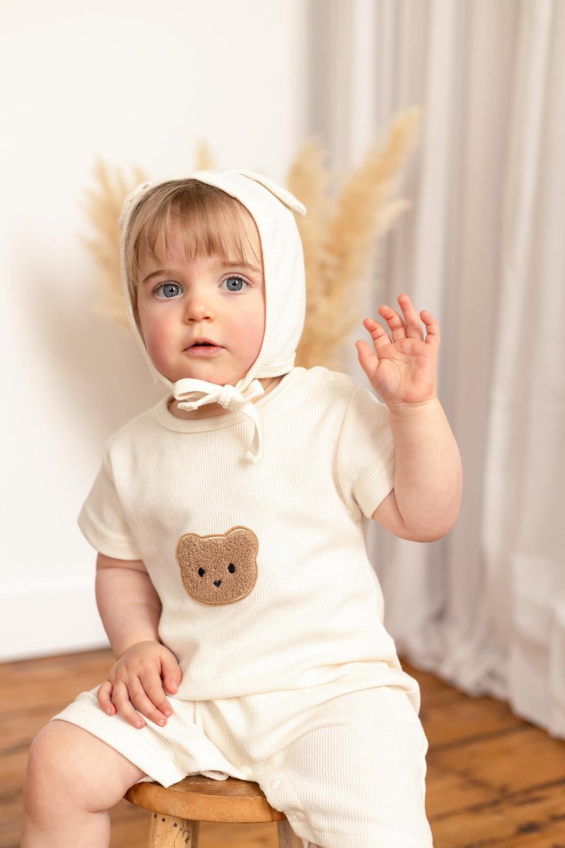 Cool Summer Bear & Bonnet Hat Set - Cozy Crew Club