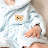 COZY Bear Hooded Dressing Gown Bear Ears - Blue