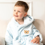 COZY Bear Hooded Dressing Gown Bear Ears - Blue