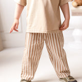 Cozy Crew Club Stripe Pants (Beige) 100% Cotton