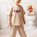 Cozy Crew Club Beige Graphic Tee 100% Cotton
