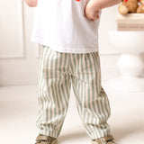 Cozy Crew Club Stripe Pants (Sage) 100% Cotton