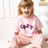 Cozy Crew Club Pink Graphic Tee 100% Cotton