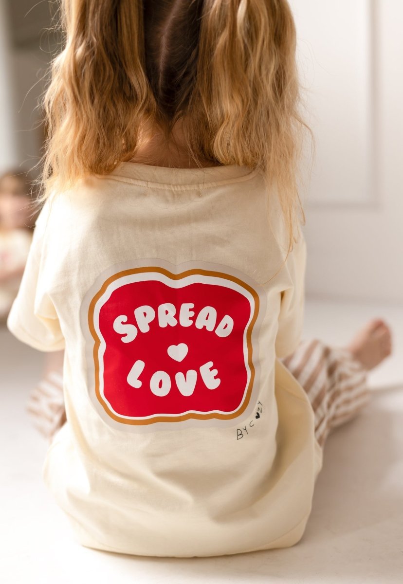 Spread The Love Cozy Crew Club Graphic Tee 100% Cotton
