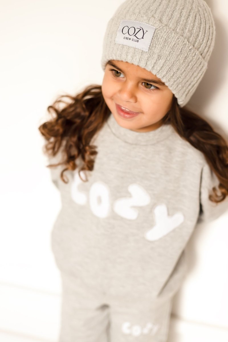 Knitted Beanie Hat Marl Grey